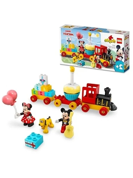 LEGO DUPLO ǀ Disney Mickey ve Minnie Doğum Günü Treni 10941-2 Yaş ve Üzeri Çocuklar için Rakamlı Doğum Günü Treni İçeren Eğitici Yapım Seti (22 Parça) ürün görseli 1