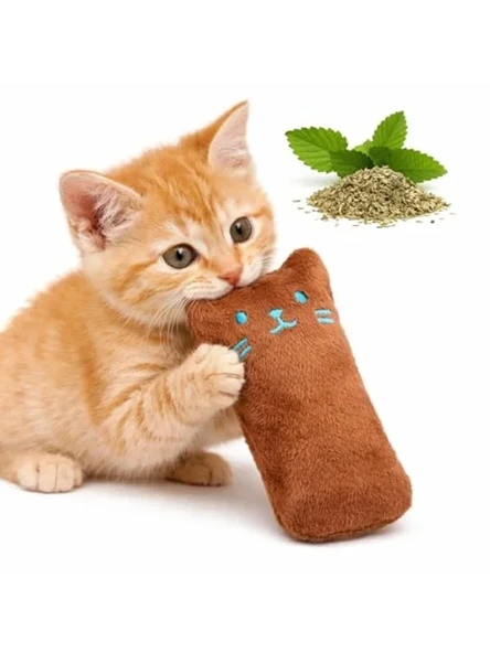 Sesli Peluş Kedi Oyuncağı Kahverengi Eğlenceli ürün görseli 1