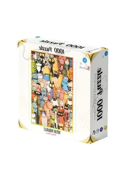 1000 Parça Miyav Mahalle Temalı Eğlenceli Puzzle ürün görseli 1