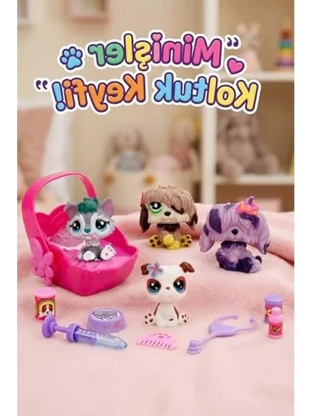 4'lü Miniş Figür Seti, Veteriner Temalı Taşıma Çantası ile ürün görseli 1