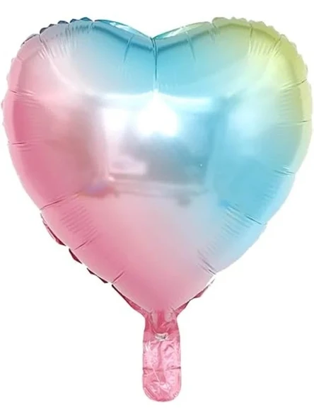 Gökkuşağı Renkli 18 İnç Kalp Folyo Balon, Eğlenceli Parti Süslemesi İçin ürün görseli 1