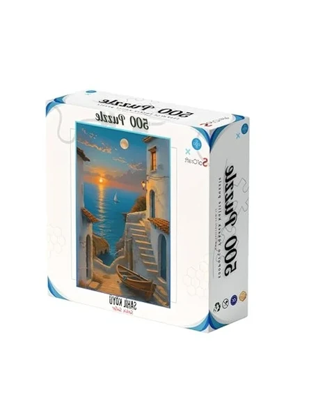 Sahil Köyü Temalı Puzzle, 500 Parça ürün görseli 1