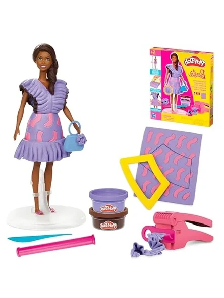 Play-Doh Barbie Fashionista Ruffles Oyuncak Bebek Seti ürün görseli 1
