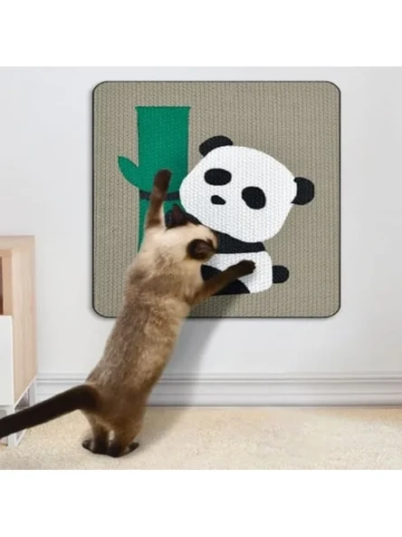 Yapışkanlı Desenli Kedi Tırmalama Tahtası - Panda Tasarım ürün görseli 1