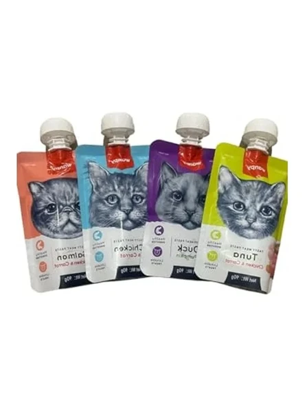 Karışık sıvı kedi ödül maması, 4 x 90 g pratik paket ürün görseli 1