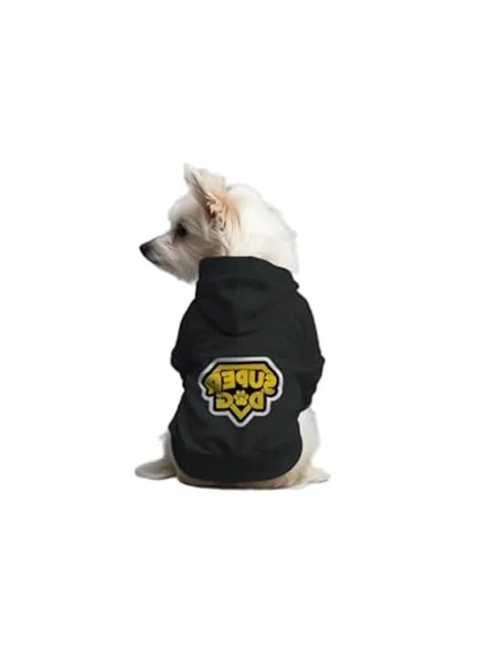 Siyah Hoodie Super Dog XL Kedi ve Köpek Kıyafeti ürün görseli 1