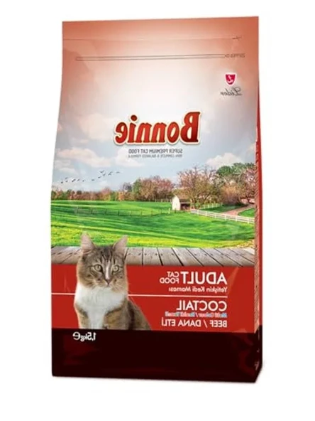 1.5 Kg Renkli Taneli Sığır Etli Yetişkin Kedi Maması ürün görseli 1