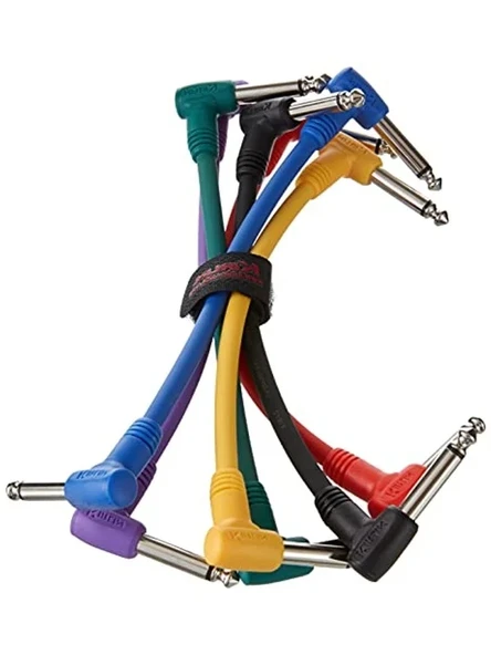 15 cm uzunluğunda gitar pedal kablosu seti, toplam 6 adet ürün görseli 1