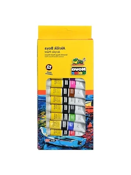 12 Adet Renkli Akrelik Boya Tüpü Seti ürün görseli 1