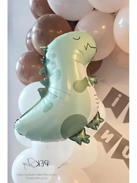 59x49 cm Ölçülerinde Retro Yeşil Dinozor Folyo Balon ürün görseli 1