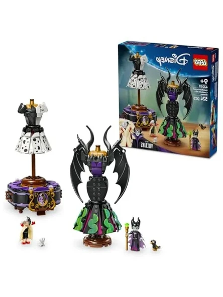 LEGO Disney Kötüleri Malefiz'in ve Cruella De Vil'in Elbiseleri 43262-9 Yaş Üzeri Kız ve Erkek Çocuklar için Sergileme Standı, 2 Mini Bebek ve 2 Hayvan Figürü İçeren Oyuncak Yapım Seti (524 Parça) ürün görseli 1