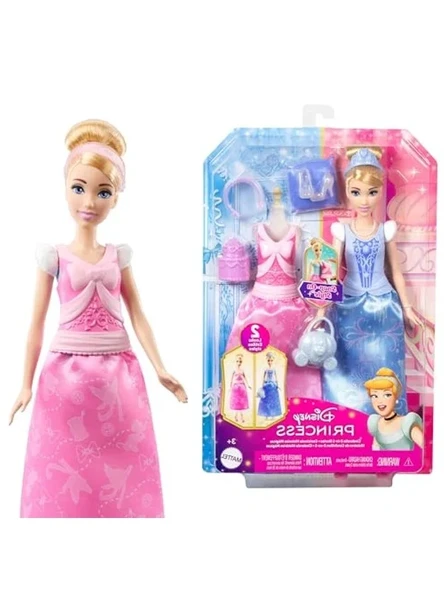 2'si 1 Arada Cinderella Bebek Seti, Çıkarılabilir Aksesuarlarla Eğlenceli Oyun ürün görseli 1