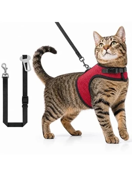 Kaçış Önleyici Kedi ve Küçük Irk Köpek Gezdirme Tasması ürün görseli 1
