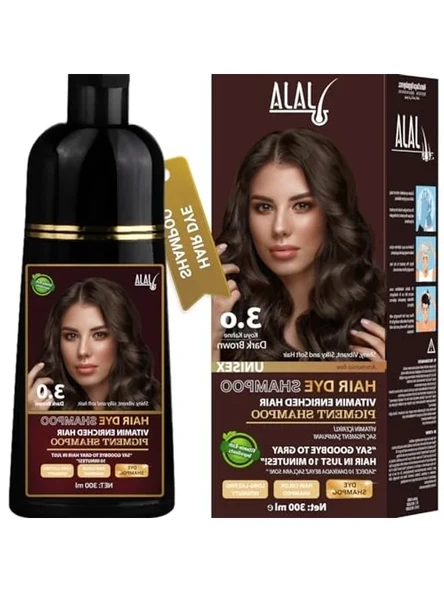 Bitkisel Saç Boyası Şampuanı, Koyu Kahve, 300 ml ürün görseli 1