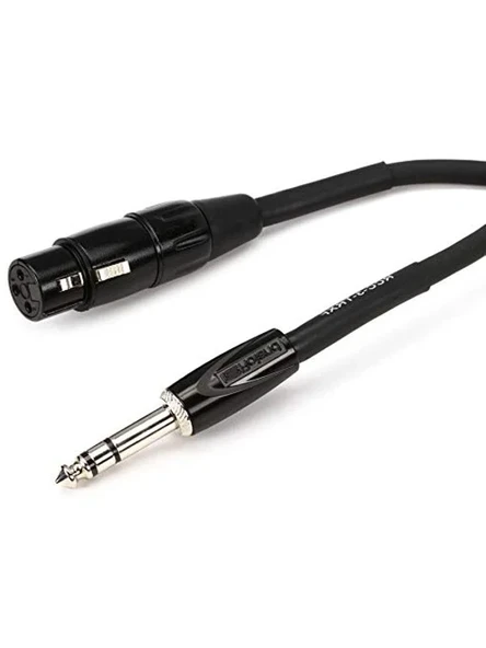 Siyah Ara Bağlantı Kablosu, 1/4 İnç TRS - XLR, 3 Fit ürün görseli 1