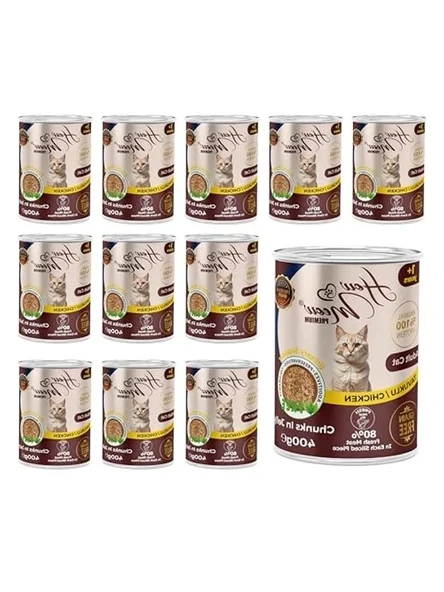 Yetişkin Kediler için Tavuklu Jöleli Konserve Mama, 400 Gr x 12 Adet ürün görseli 1