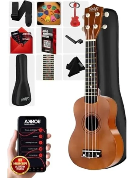 Maun Renkli Konser Ukulele, Askı ve Çanta Dahil, Kullanıma Hazır ürün görseli 1