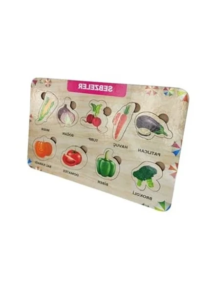Ahşap Bultak Sebzeler Puzzle, Eğitici ve Eğlenceli Aktivite ürün görseli 1