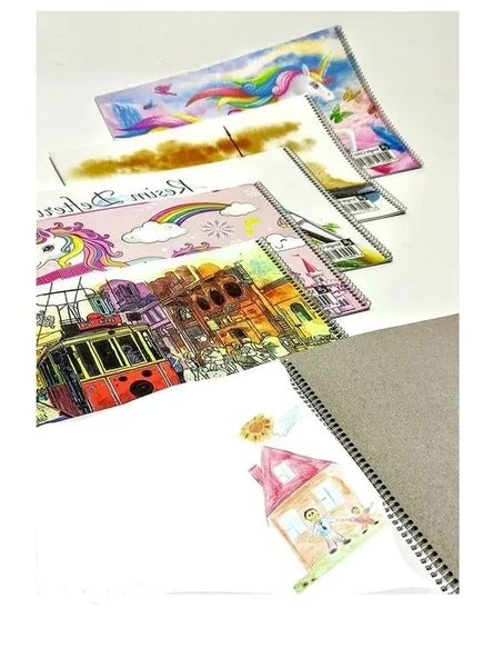 Spiralli 15 Yaprak Resim Defteri, 25x35 cm Orta Boy ürün görseli 1