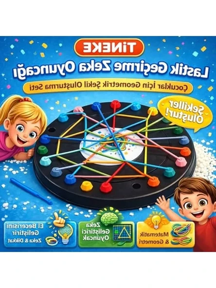 Zeka Geliştirici Geometrik Şekil Seti, Lastik Geçirme Oyuncağı ürün görseli 1