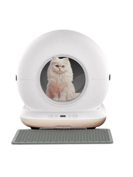 Bej Renk Otomatik Kedi Tuvaleti, Uzaktan Kontrol Özellikli ürün görseli 1