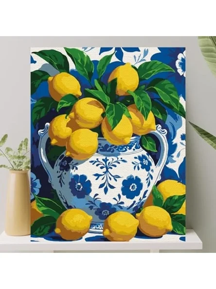 Sayılarla Boyama Tuval Seti, 40x50 cm, Limon Temalı ürün görseli 1