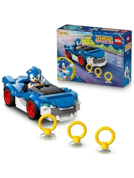 LEGO Sonic the Hedgehog Sonic: Şimşek Araba 77117 – 7 Yaş ve Üzeri Çocuklar için Yaramaz Yüz Baskılı Sonic Minifigürü ve 3 Altın Yüzük İçeren Yaratıcı Oyuncak Yapım Seti, Hediye Fikri (126 Parça) ürün görseli 1