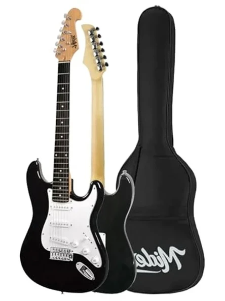Solak Elektro Gitar Seti, Amfi ve Aksesuarlar ile Tam Paket, Beyaz-Siyah ürün görseli 1