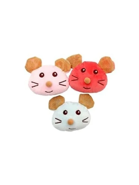Peluş Fare Kafası Kedi Oyuncağı, 7 Cm, Eğlenceli Tasarım ürün görseli 1