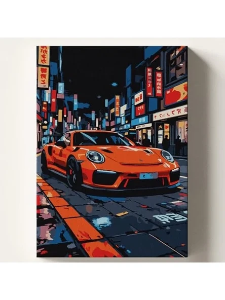 Japon Porsche Temalı Sayılarla Boyama Seti, 50x70 cm ürün görseli 1