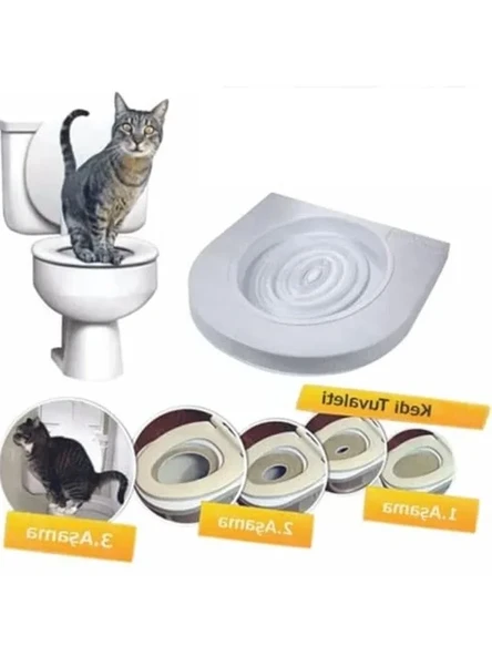 Hijyenik Kedi Tuvalet Eğitim Seti - Klozet Alıştırma Kapağı ve Kum Kabı ürün görseli 1
