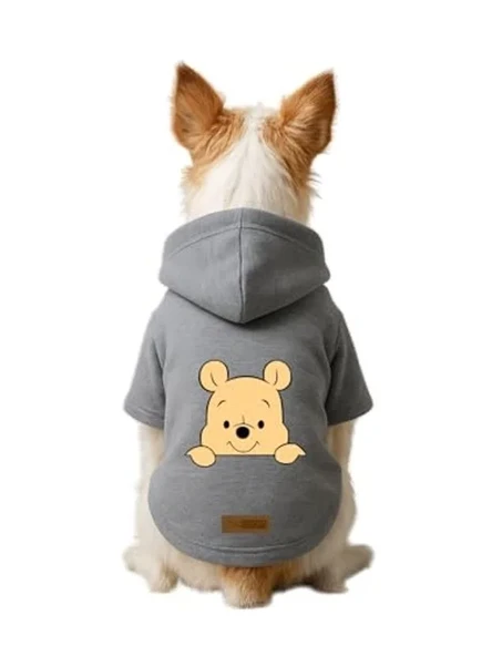 Gri Renk Kapüşonlu Kedi ve Köpek Kıyafeti - XL Boy ürün görseli 1