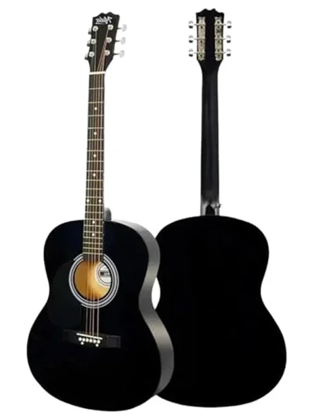 40 İnç Akustik Gitar Seti, Yetişkinler İçin Siyah Renk Seçeneği ürün görseli 1