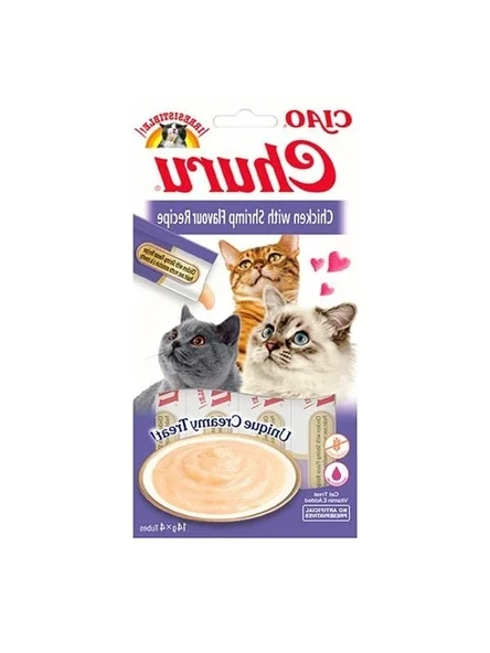 Tavuklu ve Karidesli Sıvı Kedi Ödülü, 14 gram 4'lü Paket ürün görseli 1