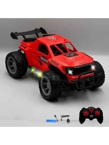 Uzaktan Kumandalı Off-Road Araba, Kırmızı Renk ve Işıklı Fonksiyonu ile Eğlenceli ürün görseli 1