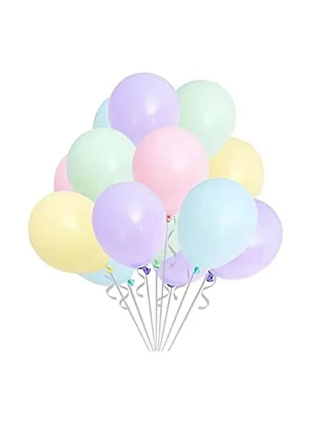 Karışık Mini Boy 5 İnç Makaron Balon, 100 Adet Parti Malzemesi ürün görseli 1