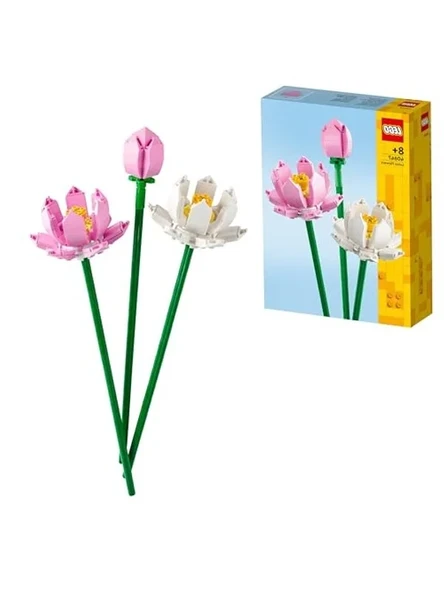 2 Tam Açmış Lotus Çiçeği ile 220 Parça Yaratıcı Çiçek Modeli Seti ürün görseli 1