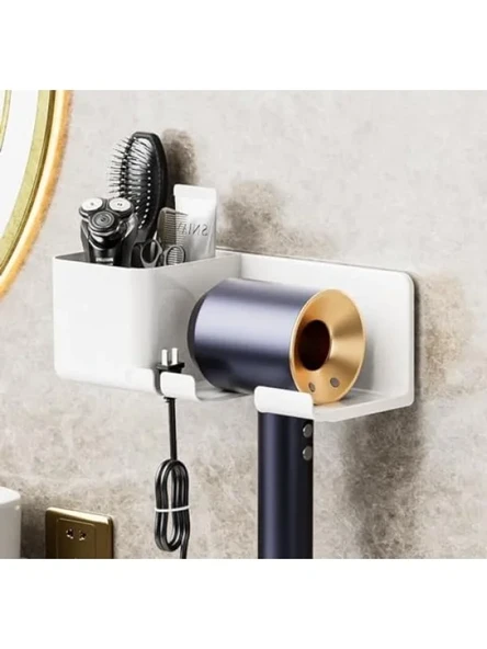 Duvara Monte Saç Kurutma Makinesi Tutucu - Pratik Banyo Organizeri ürün görseli 1