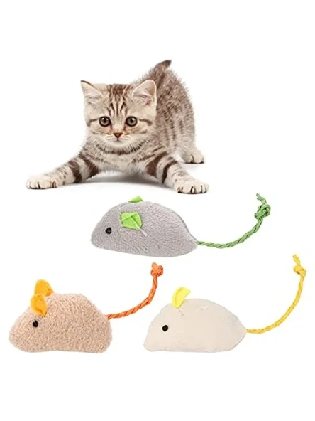 6'lı Set Peluş Fare Kedi Oyuncağı, Dayanıklı ve Eğlenceli ürün görseli 1