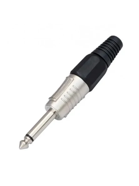 Gümüş Renkli 6.3 mm Metal Mono Gitar Jack Fişi ürün görseli 1