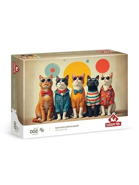 Retro Temalı 500 Parça Puzzle - Sanatseverler İçin Eğlenceli Seçenek ürün görseli 1