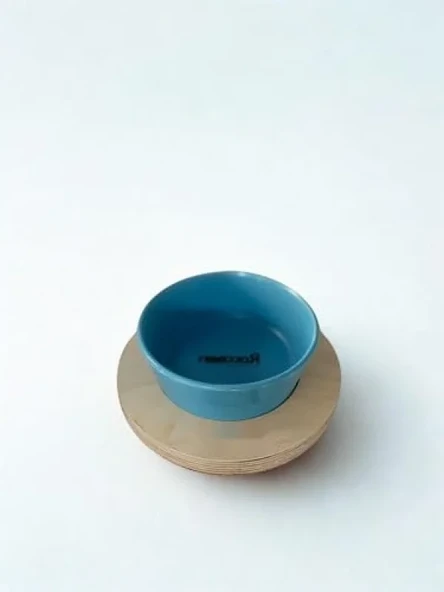 Mavi Renkli 16 Cm Tek Tablalı Seramik Mama/Su Kabı ürün görseli 1