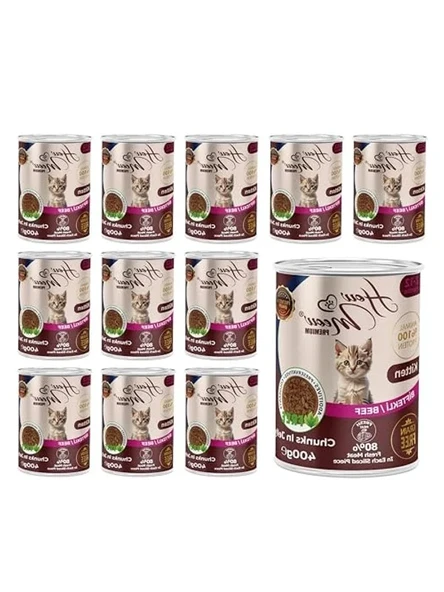 Biftekli ve jöleli yavru kedi konservesi, 400 g x 12 adet ürün görseli 1