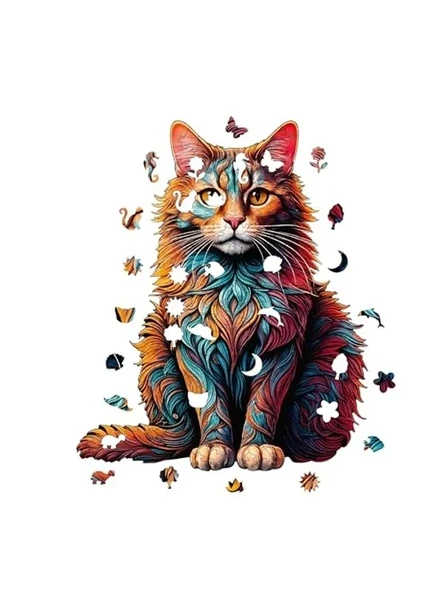 250 Parça Kedi Temalı Ahşap Puzzle Seti - Resim 2
