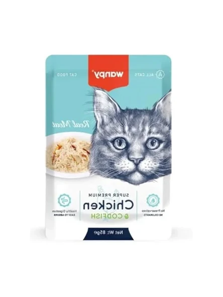 Tavuk ve Morina Balıklı Yaş Kedi Maması, 12x85 G Paket ürün görseli 1