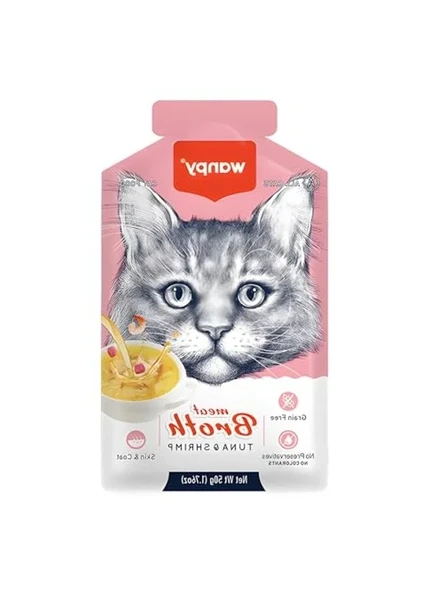Tahılsız kedi çorbası, ton balıklı ve karidesli, 50 gr x 12 adet ürün görseli 1