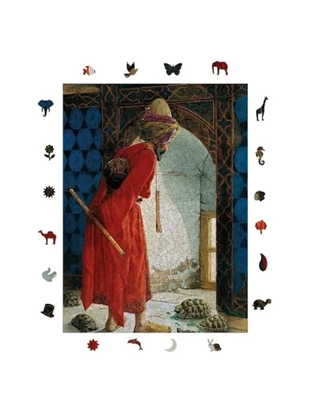 Kaplumbağa Terbiyecisi Temalı Ahşap Puzzle, 450 Parça ürün görseli 1