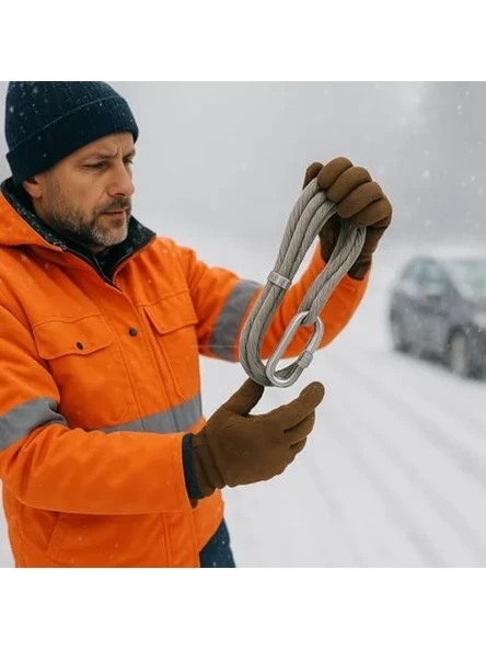Dayanıklı Çekme Halatı, 3.5 Metre Uzunluk, 6-8 mm Kalınlık, İzoleli Araç Kurtarma İçin Güvenli Kul ürün görseli 1
