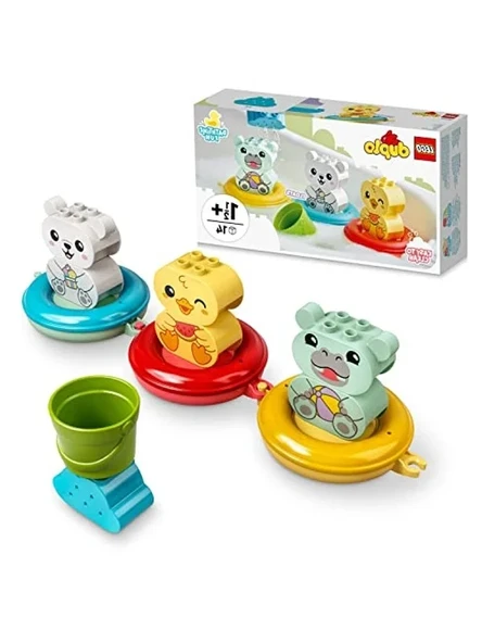 LEGO DUPLO İlk Banyo Zamanı Eğlencesi: Yüzen Hayvan Treni 10965 – 1.5 Yaş ve Üzeri Çocuklar için Eğitici Hediye Fikri, Su Aygırı, Ördek ve Kutup Ayısı İçeren Yaratıcı Oyuncak Yapım Seti (14 Parça) ürün görseli 1