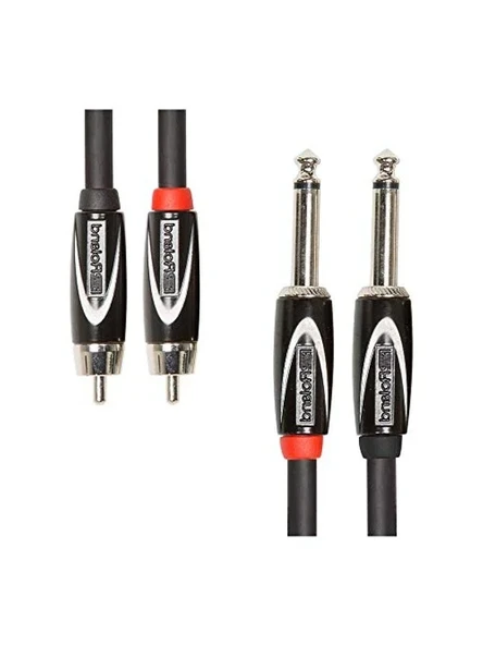 Çift Bağlantı Kablosu, 3 m Uzunlukta RCA ve 6,3 mm Jak ile ürün görseli 1
